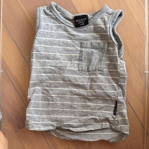 Little Bipsy Kids Tank Top in Gray and White Stripes